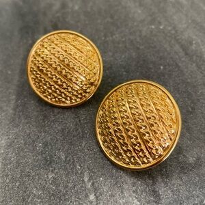 Vintage Napier Gold Disc Statement Earrings